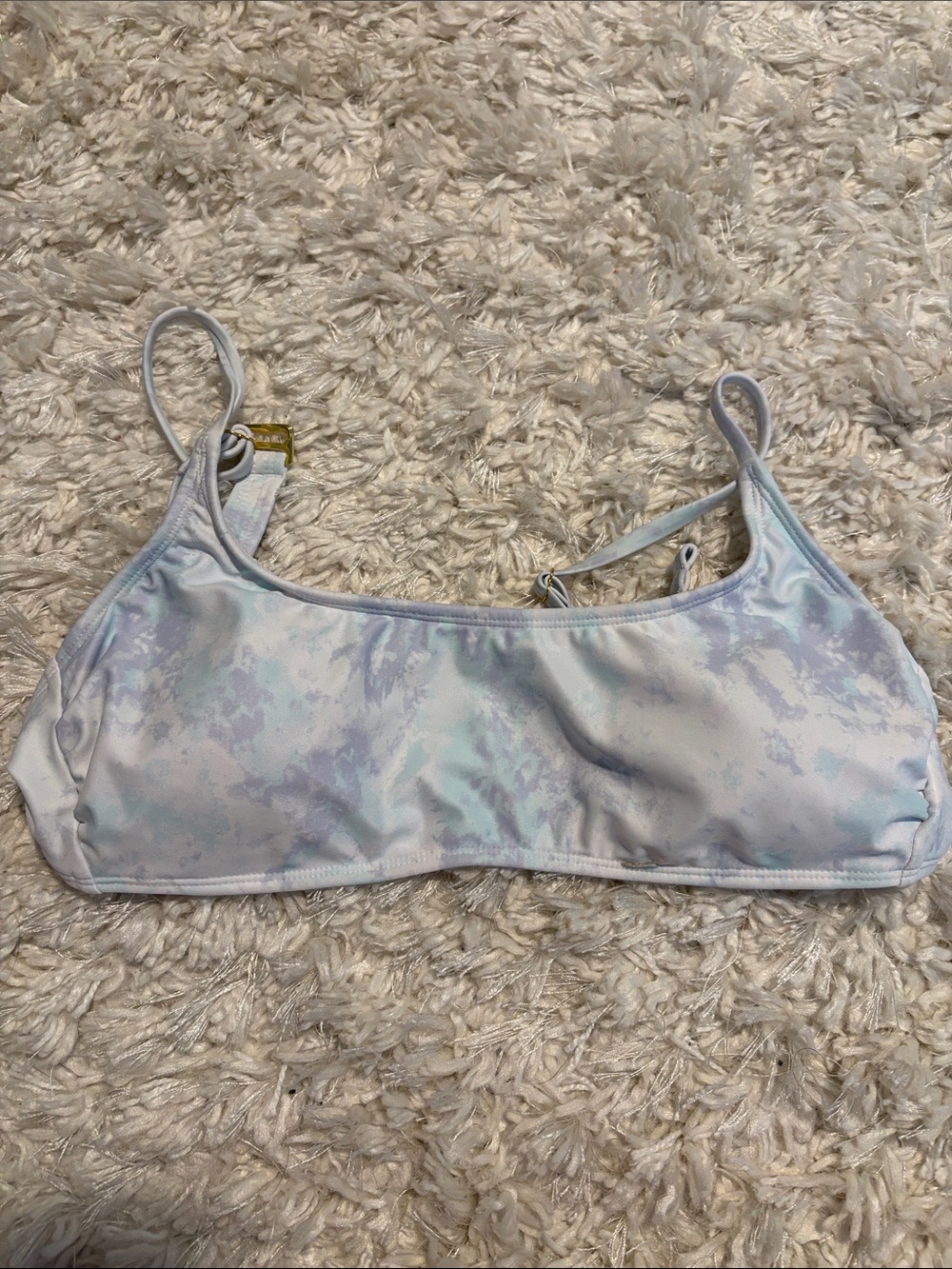 Xhilaration Pastel Iridescent Tie-Dye Bikini Top - White, Light Blue, Lavender